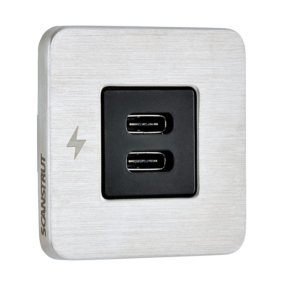 Scanstrut TILE USB-C Interior Charging Socket - 12/24V Stainless Steel Bezel