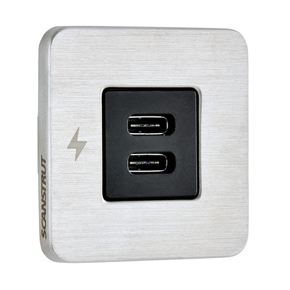 Scanstrut TILE USB-C Interior Charging Socket - 12/24V Stainless Steel Bezel