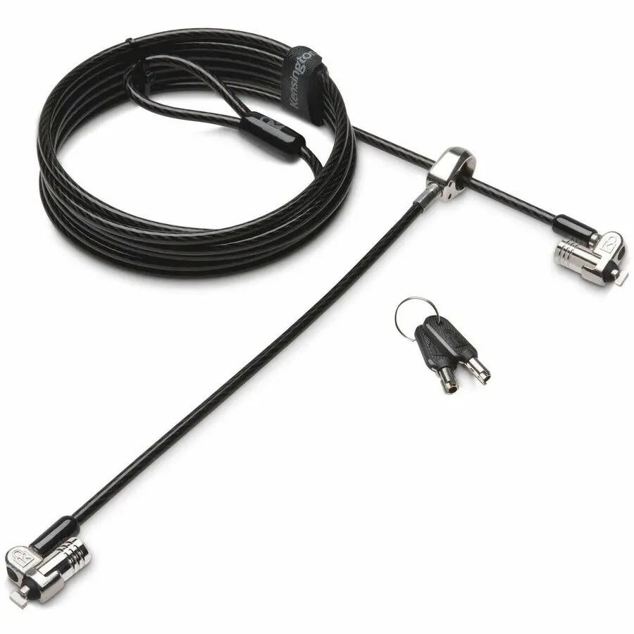 Kensington MicroSaver K65048TAA Keyed Dual Head Laptop Lock with 8 ft Carbon Steel Cable
