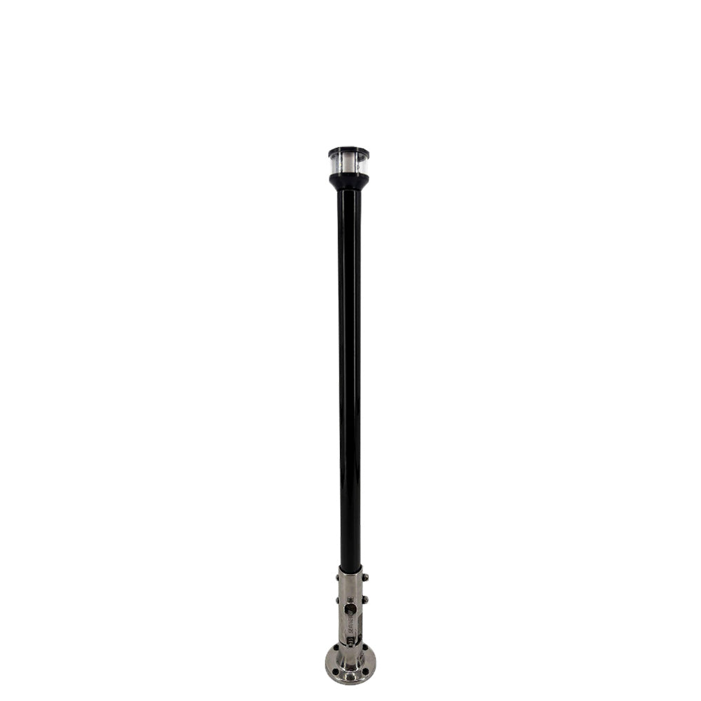 Seaview 12-inch Manually Folding Light Post with 316 Stainless Steel Base and LTBLED12C5 Navigation Light – Black