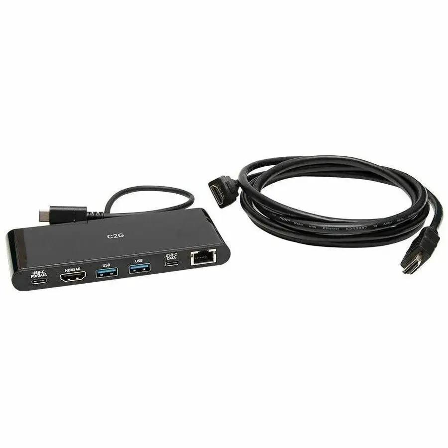 Legrand Group C2G USB-C 6-in-1 Mini Docking Station Bundle for Laptops by Legrand Group