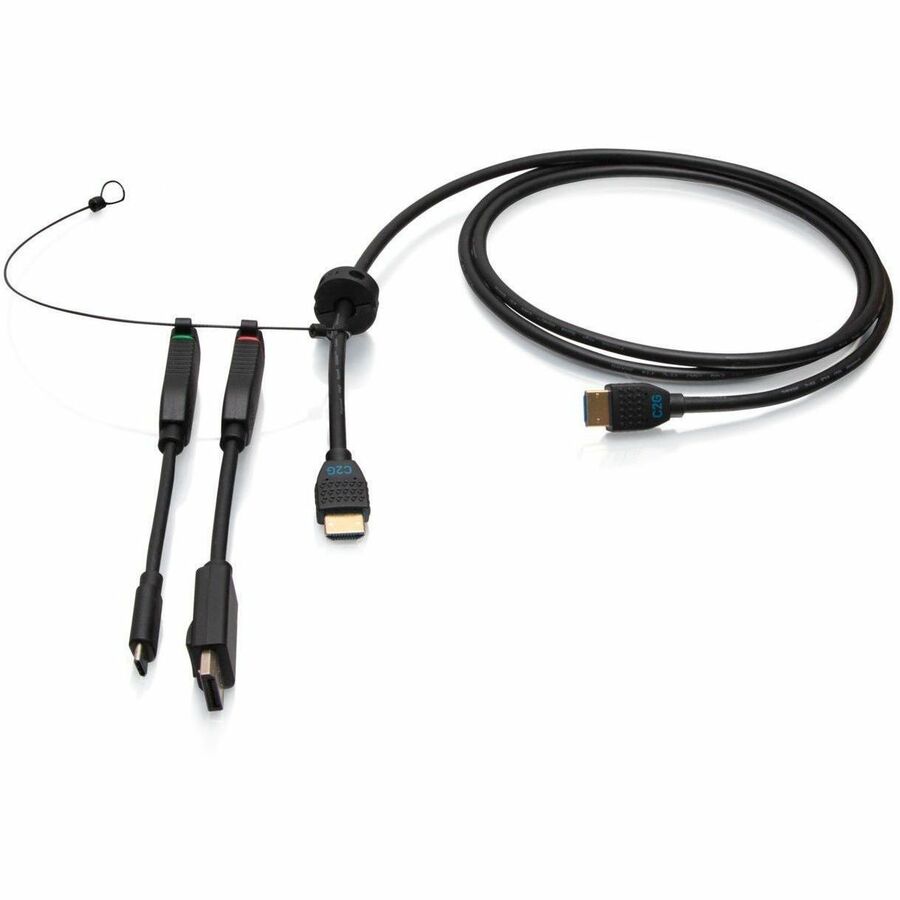 Legrand Group C2G 6ft 4K HDMI Premium Cable & Universal Dongle Adapter Ring with Color-Coded DisplayPort & USB-C