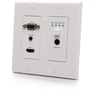 Legrand C2G31017 HDBaseT HDMI and VGA Extender Wall Plate Transmitter with IR, RS232, and PoC Power Support