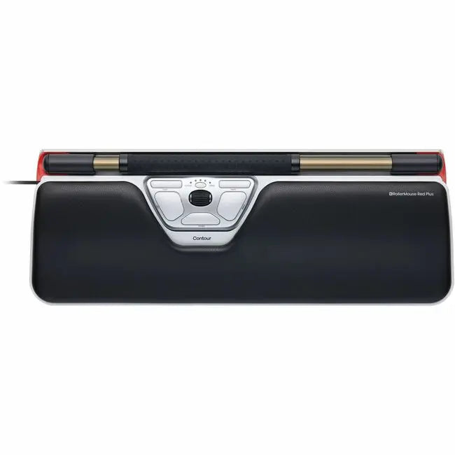 Contour Rollermouse Red Plus - Ergonomic Trackball Mouse for Precise Cursor Control with Vegan Leather Finish