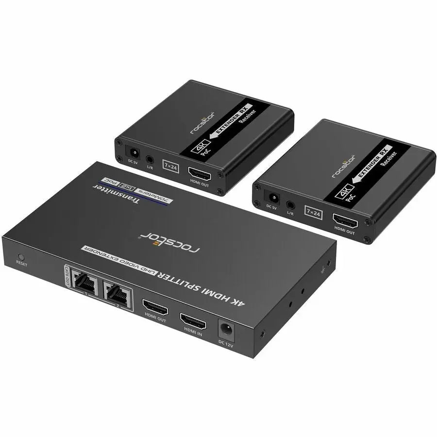Rocstor TrueReach HDMI Splitter with Power over Network Cable (Part Y10G014-B1)