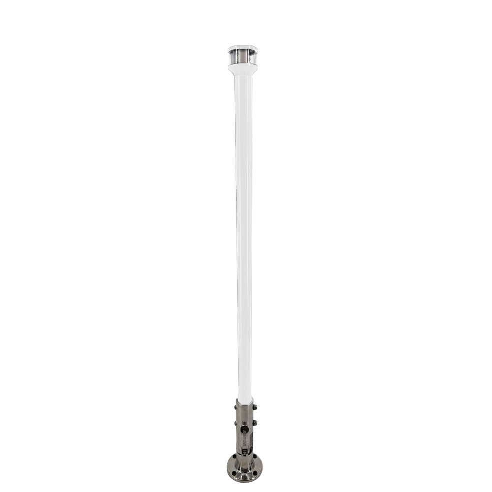 Seaview 24-inch Manually Folding Marine Light Post with Stainless Steel Base and White Navigation Light - Model SVMHB124LEDSSW