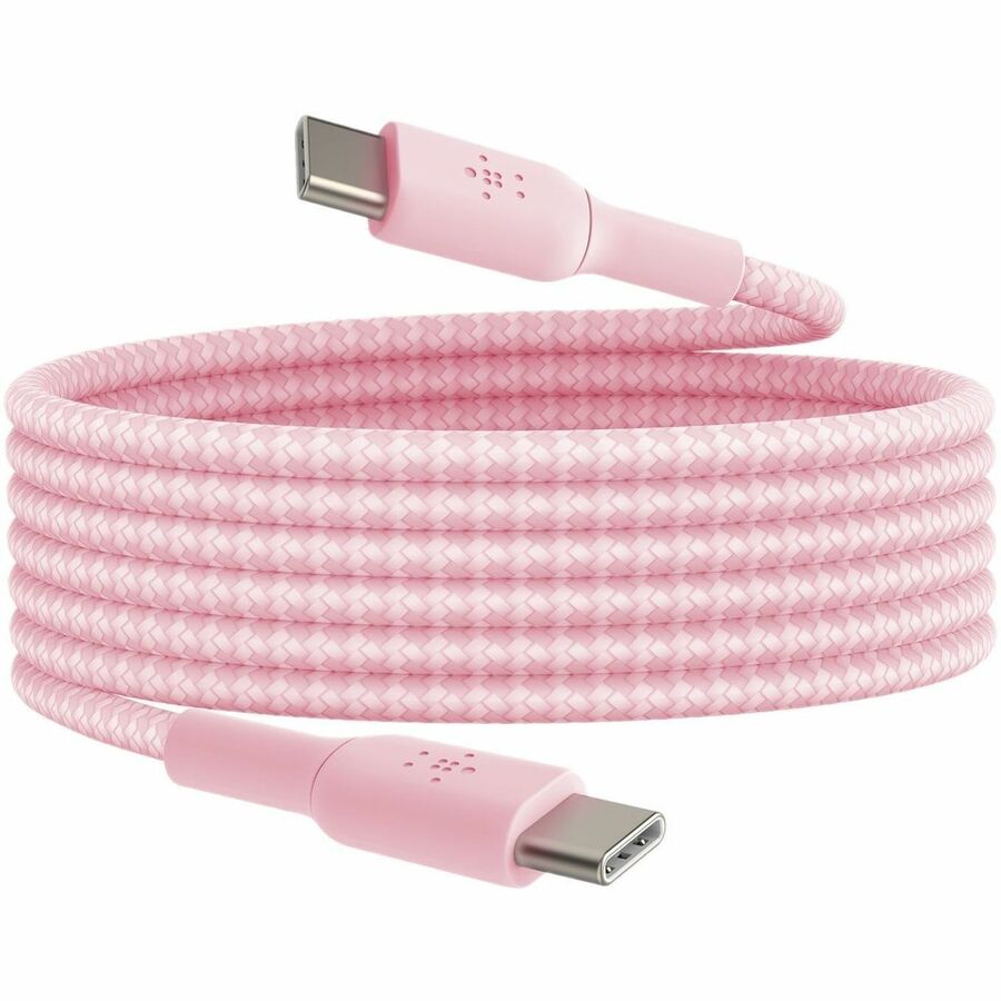 Belkin BoostCharge Braided USB-C to USB-C Cable, Pink, CAB004BT2MPK