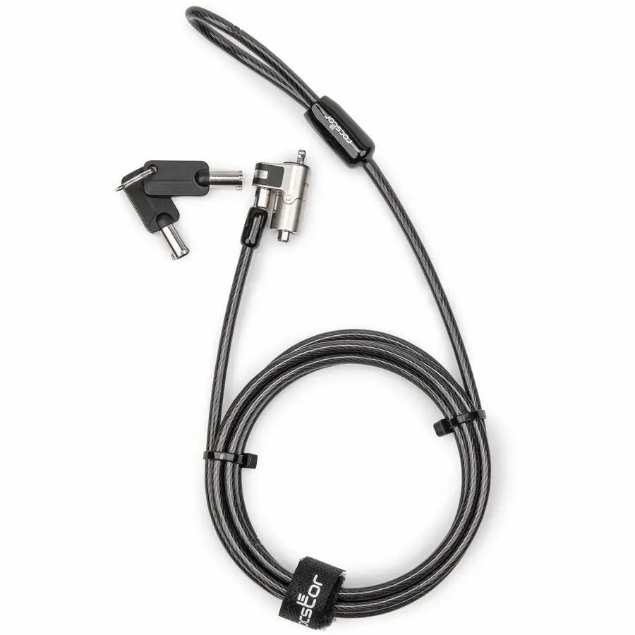 Rocstor W24 Slim Keyed Security Laptop Lock for Noble Wedge Slots - Heavy-Duty 6.6 ft Cable & 360° Swivel Head