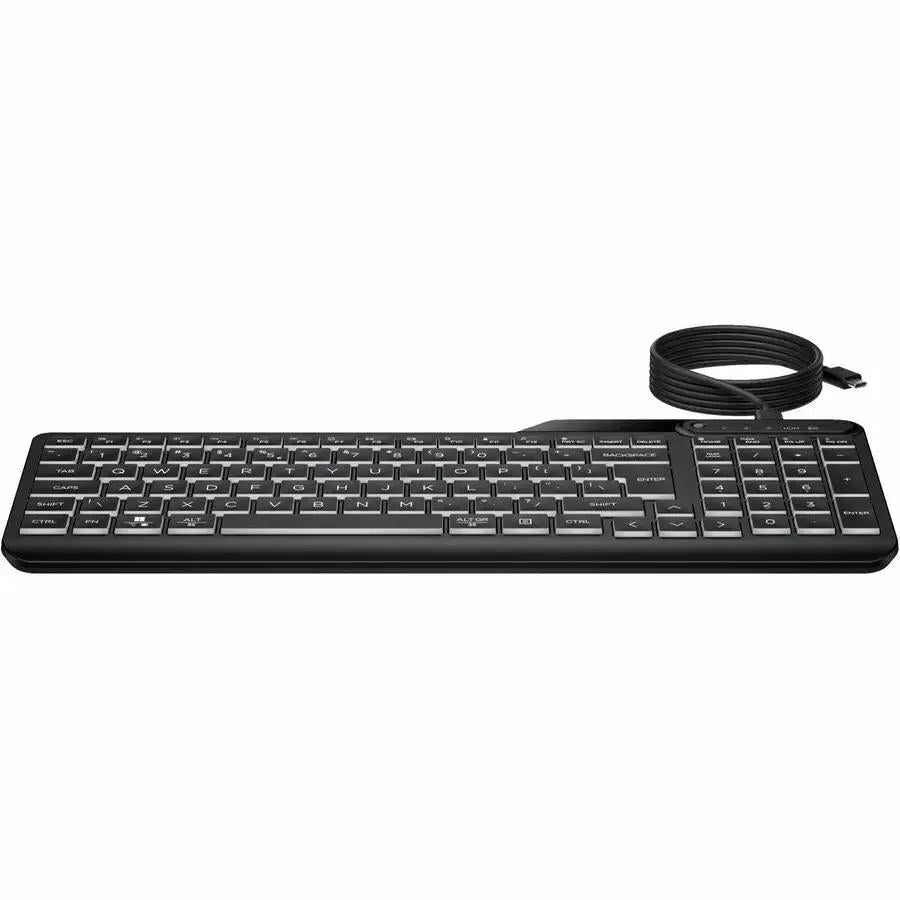 HP Inc. 405 Multi-Device Backlit Wired Keyboard with White LED Keys and Programmable Shortcut Keys by HP Inc.