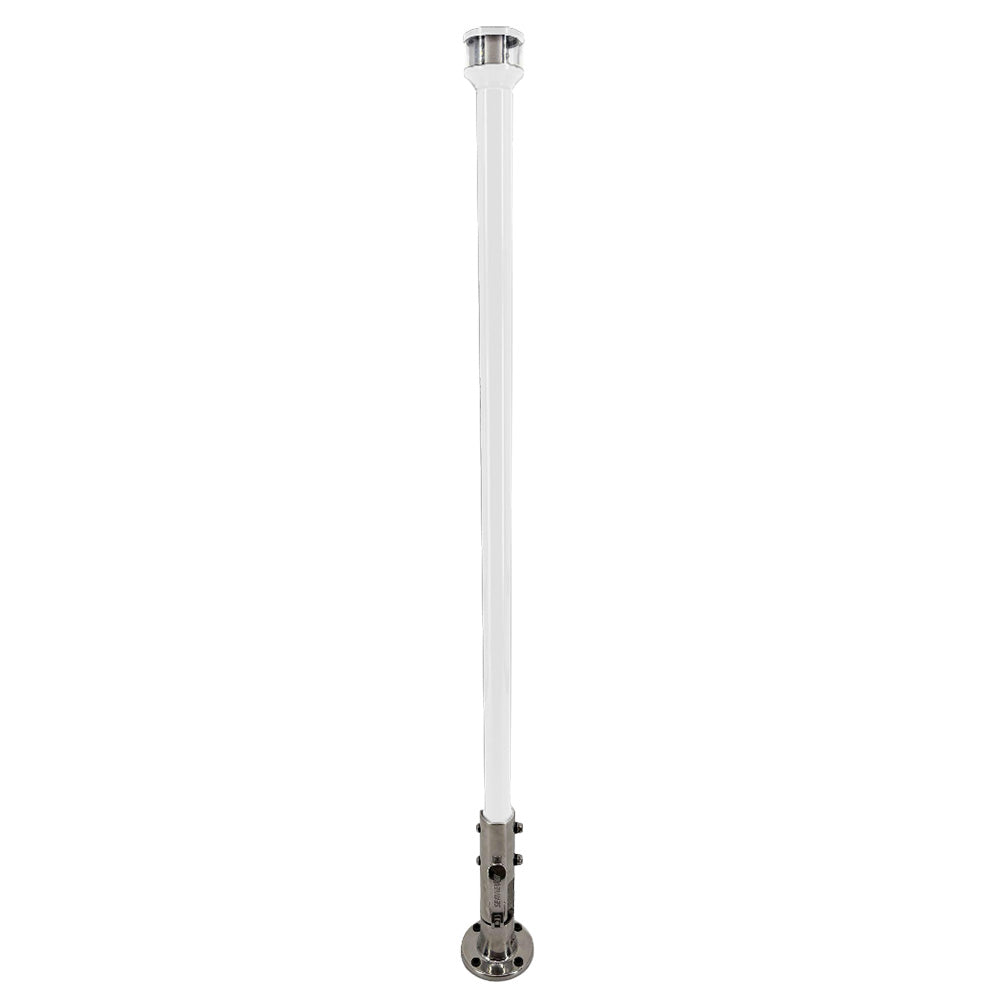 Seaview 36-Inch Manually Folding Light Post with 316 Stainless Steel Base and LTBLED12C5 Navigation Light - White