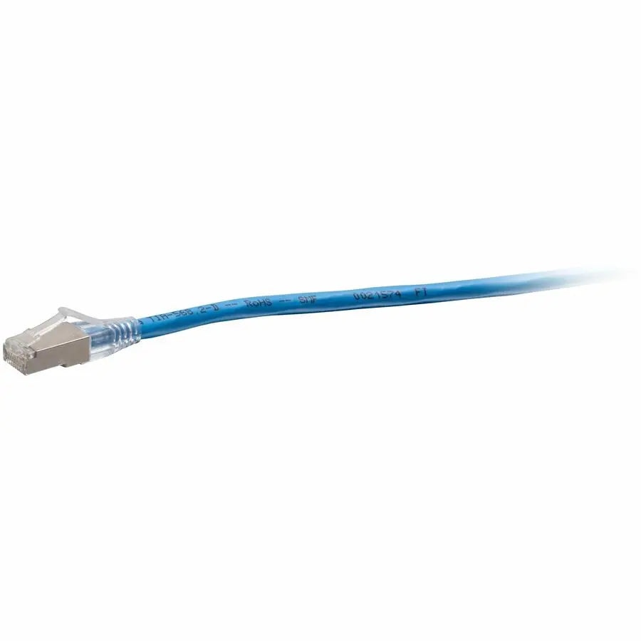 C2G Legrand Group F-Series Cat6A Patch Network Cable, 10 ft, Blue – TAA Compliant, Shielded, Snagless RJ45 Connectors