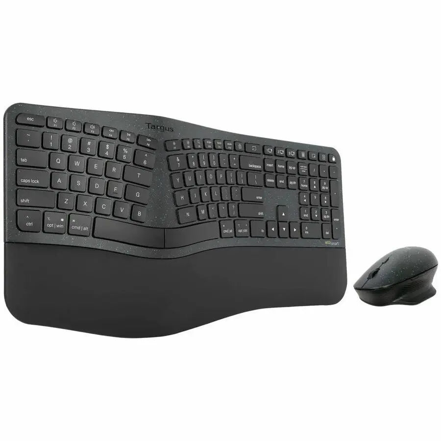 Targus EcoSmart Ergonomic Keyboard and ErgoFlip Mouse Combo – Sustainable Wireless Office Set