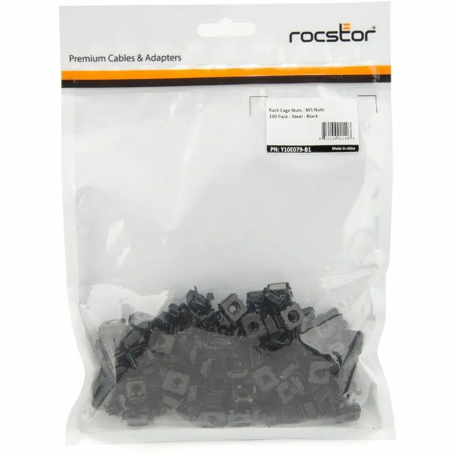 Rocstor M5 Rack Cage Nuts - 100 Pack with Installation Tool for Server and Network Equipment