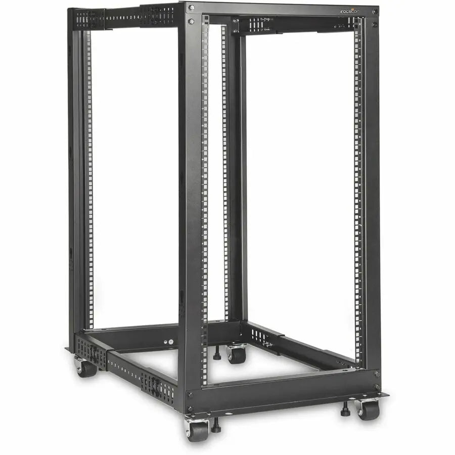 Rocstor SolidRack 22U Open Frame Server Rack with Adjustable Depth - Black