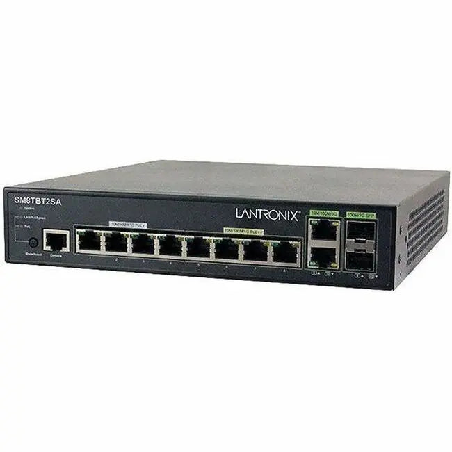 Lantronix SM8TBT2SA Managed Gigabit Ethernet PoE++ Switch with Percepxion Software