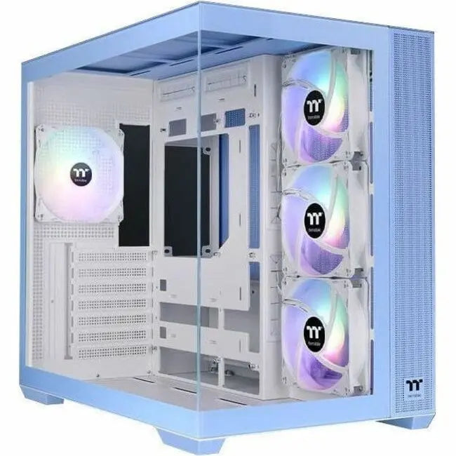 Thermaltake View 380 TG ARGB Hydrangea Blue Mid Tower Case with Tempered Glass and Preinstalled ARGB Fans