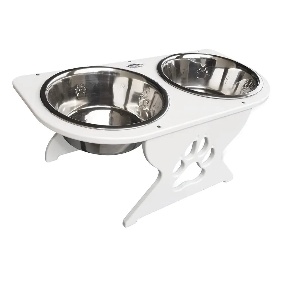 Deep Blue Marine Medium Starboard Dog Dish with Bowls - 8 Inches Tall