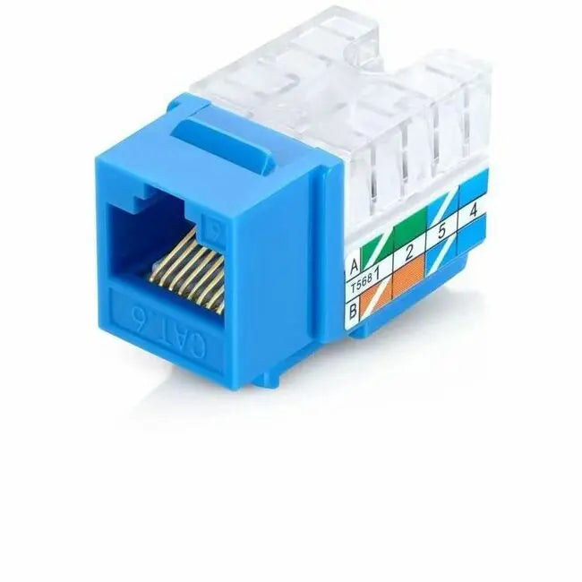 4XEM Cat6A RJ45 Keystone Jack 110-Type - Blue, Pack of 10