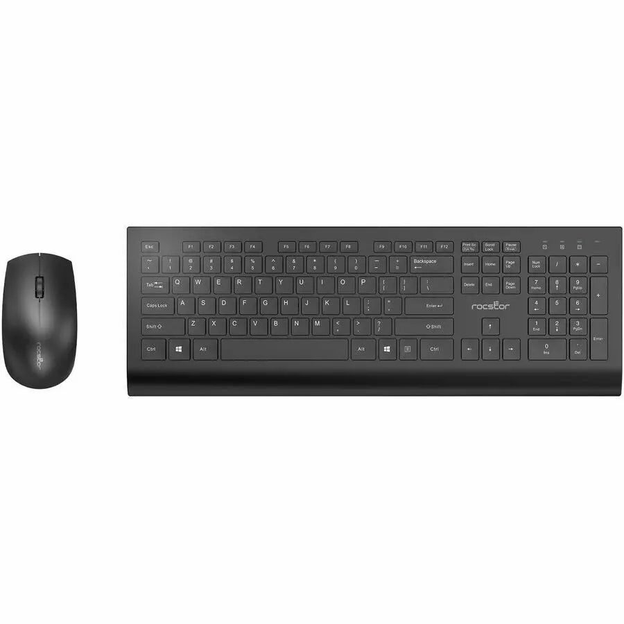 ROCSTOR Premium Combo Wireless Keyboard and Mouse Set - Black