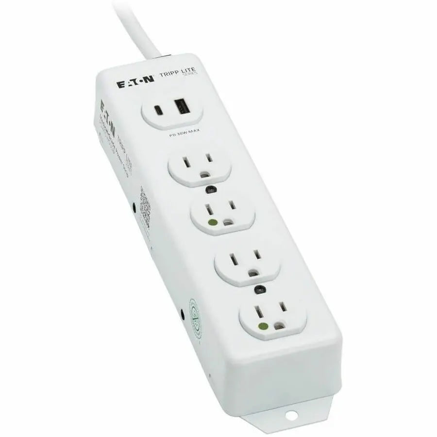Eaton Tripp Lite Series PS-415-HGUSB Medical-Grade Power Strip with Dual USB Ports and Antimicrobial Coating