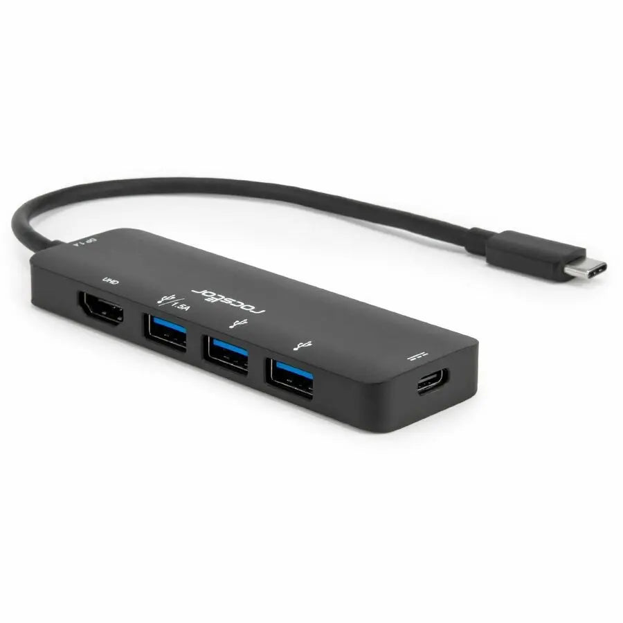 Rocstor Y10A308-B1 USB-C 3-in-1 4K Multiport Adapter with HDMI, USB-A, and Power Delivery