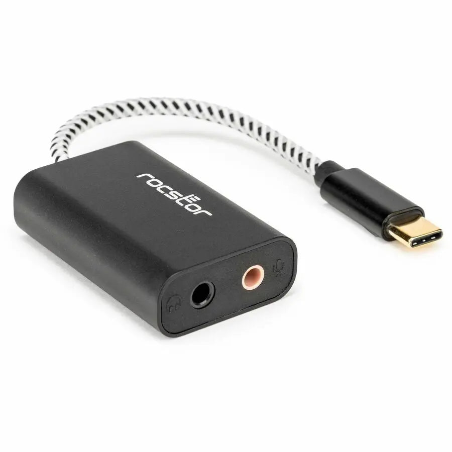 Rocstor Y10A332-B1 Premium USB-C to 3.5mm Stereo Audio Adapter for Headphones and Microphones