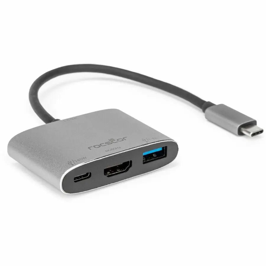 Rocstor Y10A321-S1 USB-C 3-in-1 Multiport Adapter with HDMI, USB-A, and Power Delivery