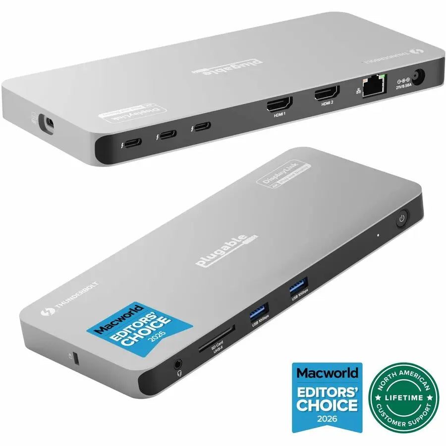 Plugable Thunderbolt 4 Quad Display Docking Station TBT-6950PD for PC, Mac, and ChromeOS