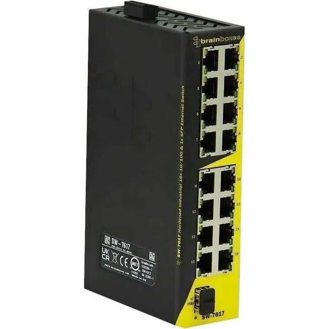 Brainboxes SW-7617 16-Port Ethernet Switch with SFP for Industrial Environments