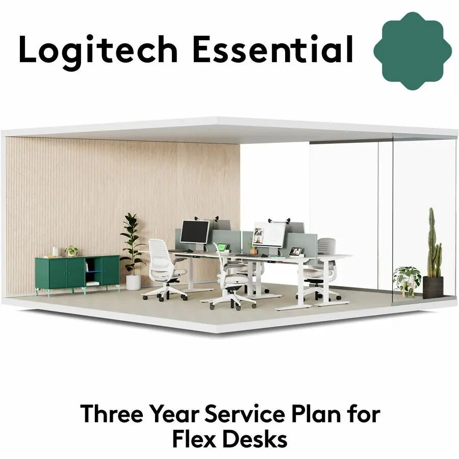 Logitech Essential for Flex Desks Service Plan with Desk Booking and Navigation Tools