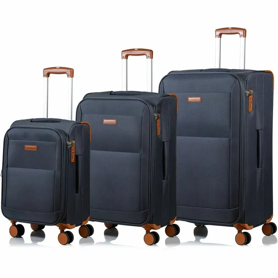 Champs International Classic Collection 3-Piece Softside Luggage Set - Gray