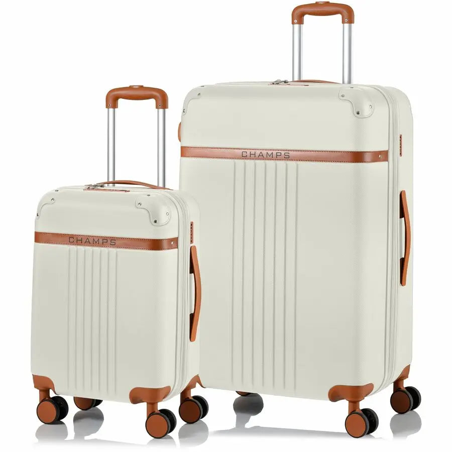Champs International Vintage Collection 2-Piece Hardside Luggage Set - Ivory