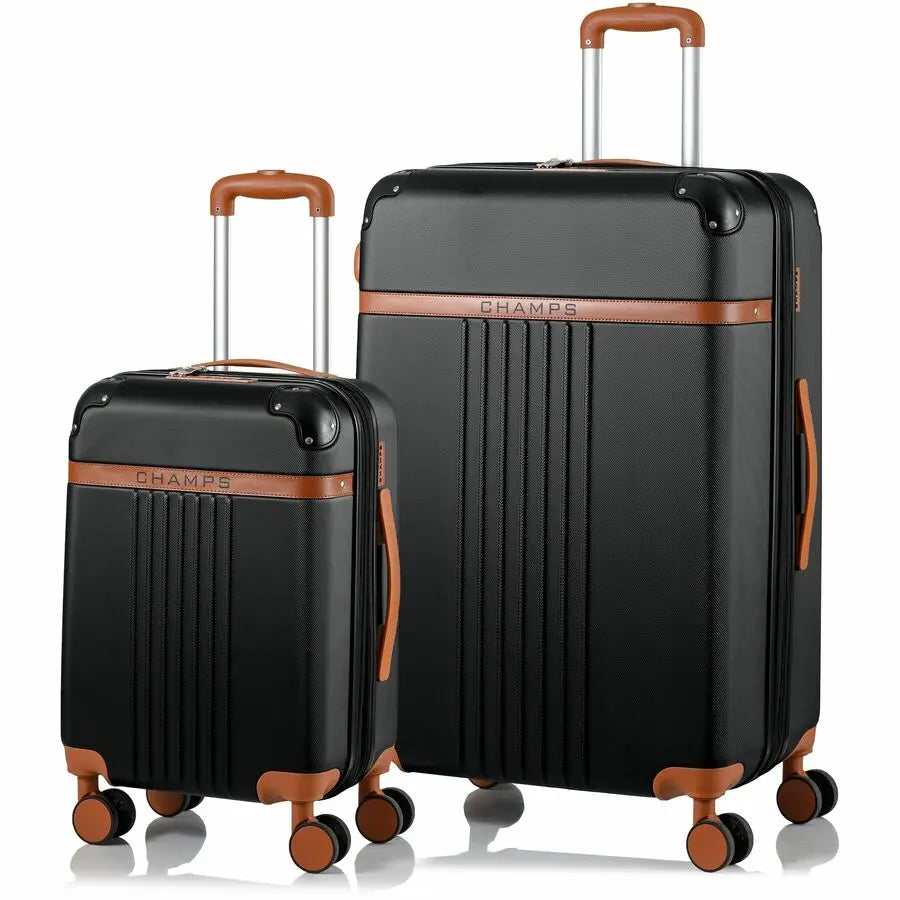 Champs International Vintage Collection 2-Piece Hardside Luggage Set - Black