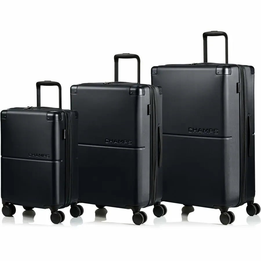 Champs International Earth Collection 3-Piece Hardside Luggage Set - Black
