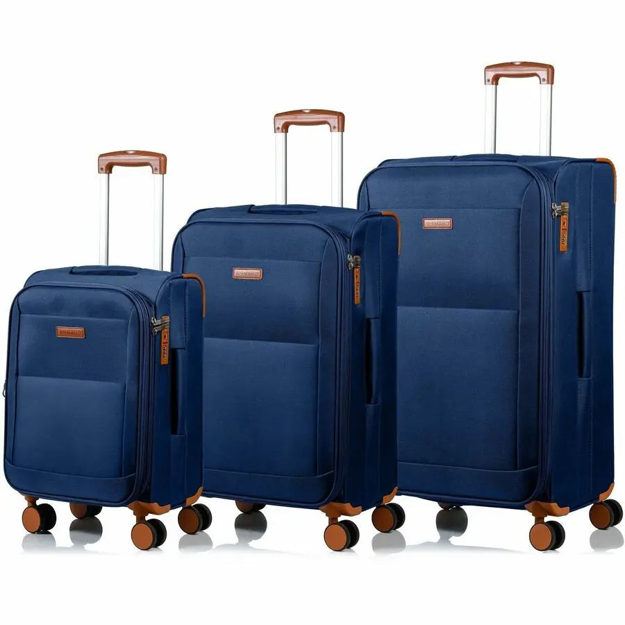 Champs International Classic Collection 3-Piece Softside Luggage Set in Navy