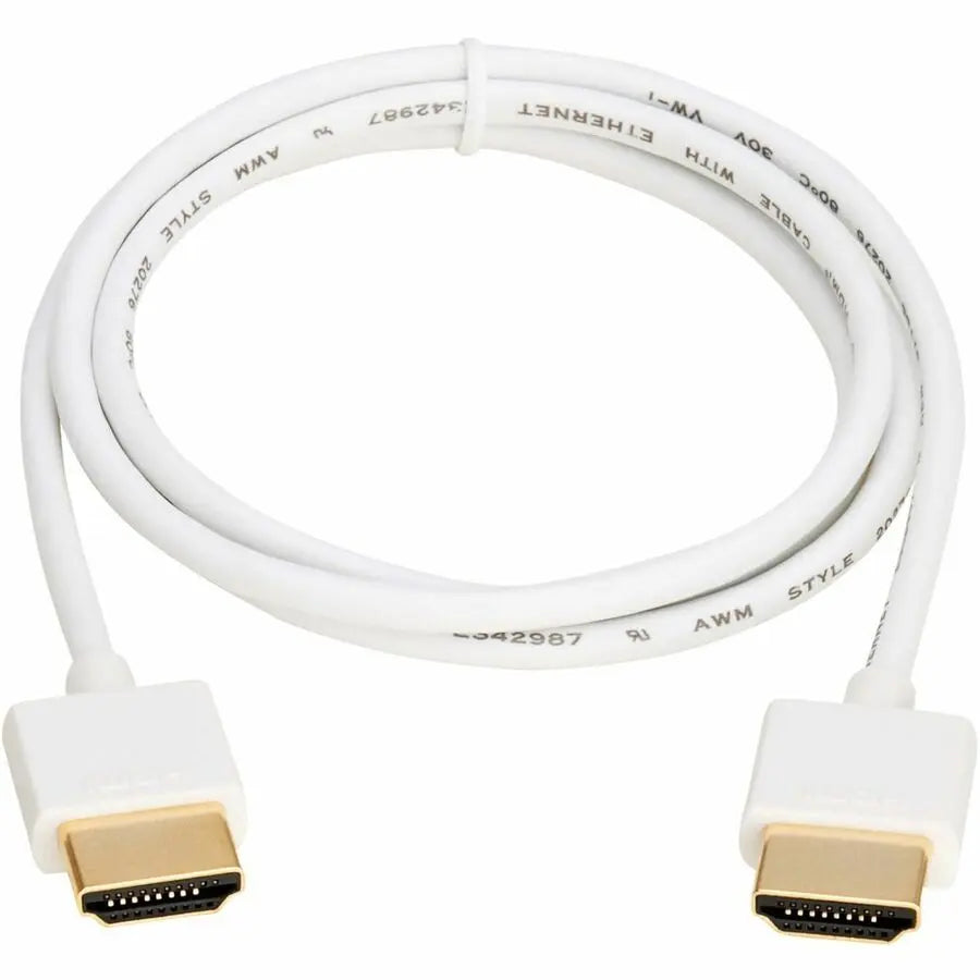 Eaton Tripp Lite Series P569-003-SLIM-W 4K HDMI Cable with Slim Design and Gold-Plated Connectors