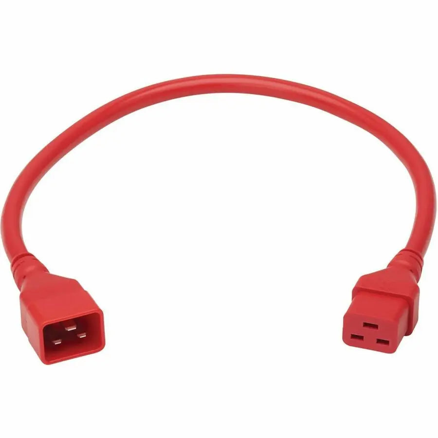 Eaton Tripp Lite Series P036-002-ARD Power Extension Cord - 20A C20 to C19, 2 ft Red Heavy-Gauge Power Cable for Network Devices