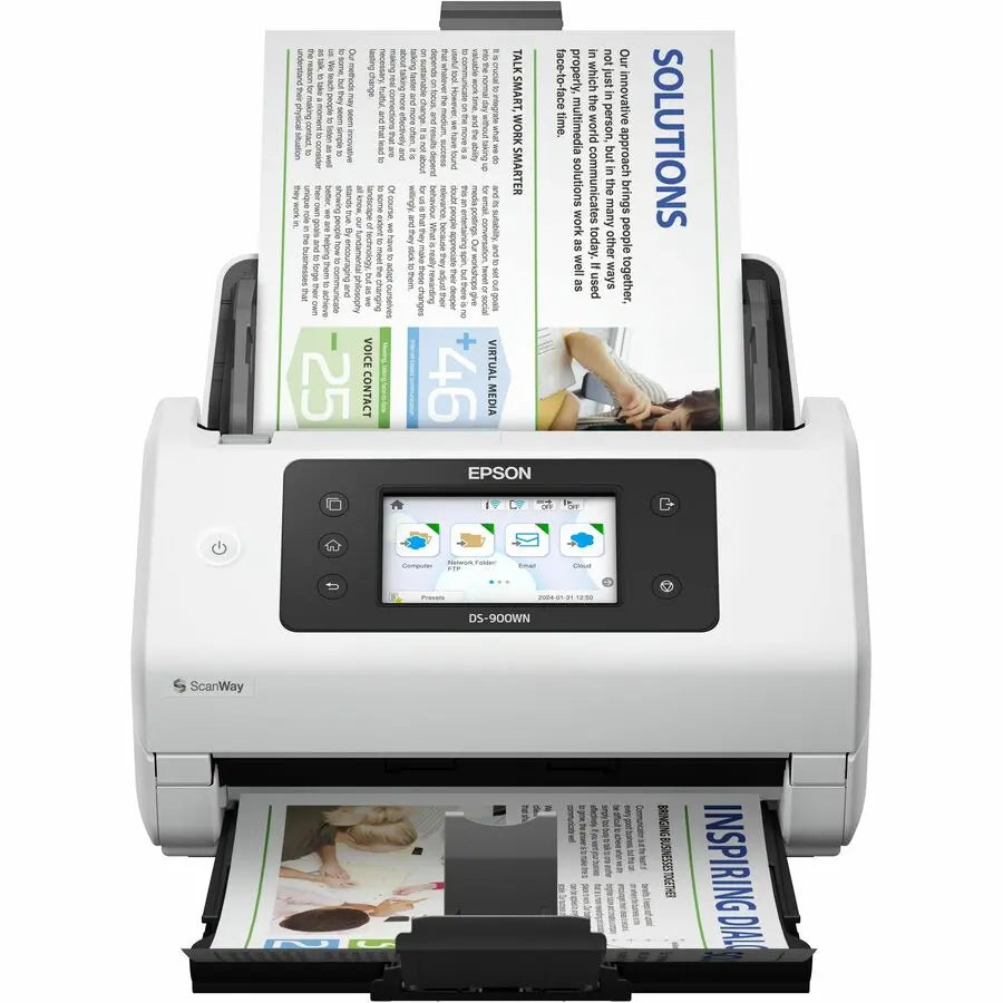 Epson WorkForce DS-900WN Cordless Sheetfed Scanner – High-Speed Wireless Document Scanner with 4.3" Touchscreen and Auto Document Feeder