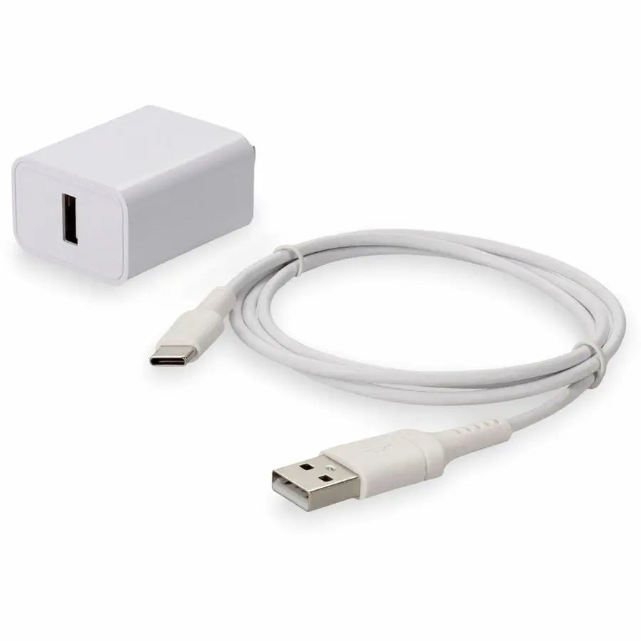 AddOn Wall Charger with USB-A 5V 1.8A and 3-Foot USB-C to USB-A Data Transfer Cable