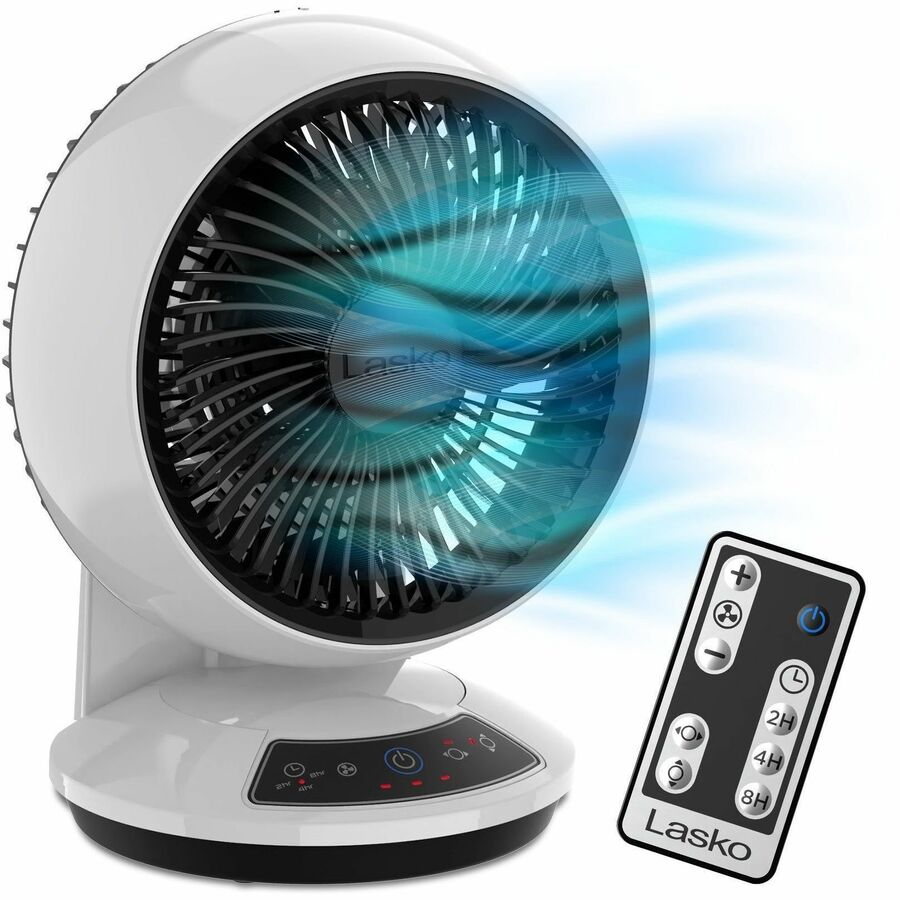 Lasko A12557 Whirlwind 7" Orbital Motion Air Circulator Fan with Remote Control - White