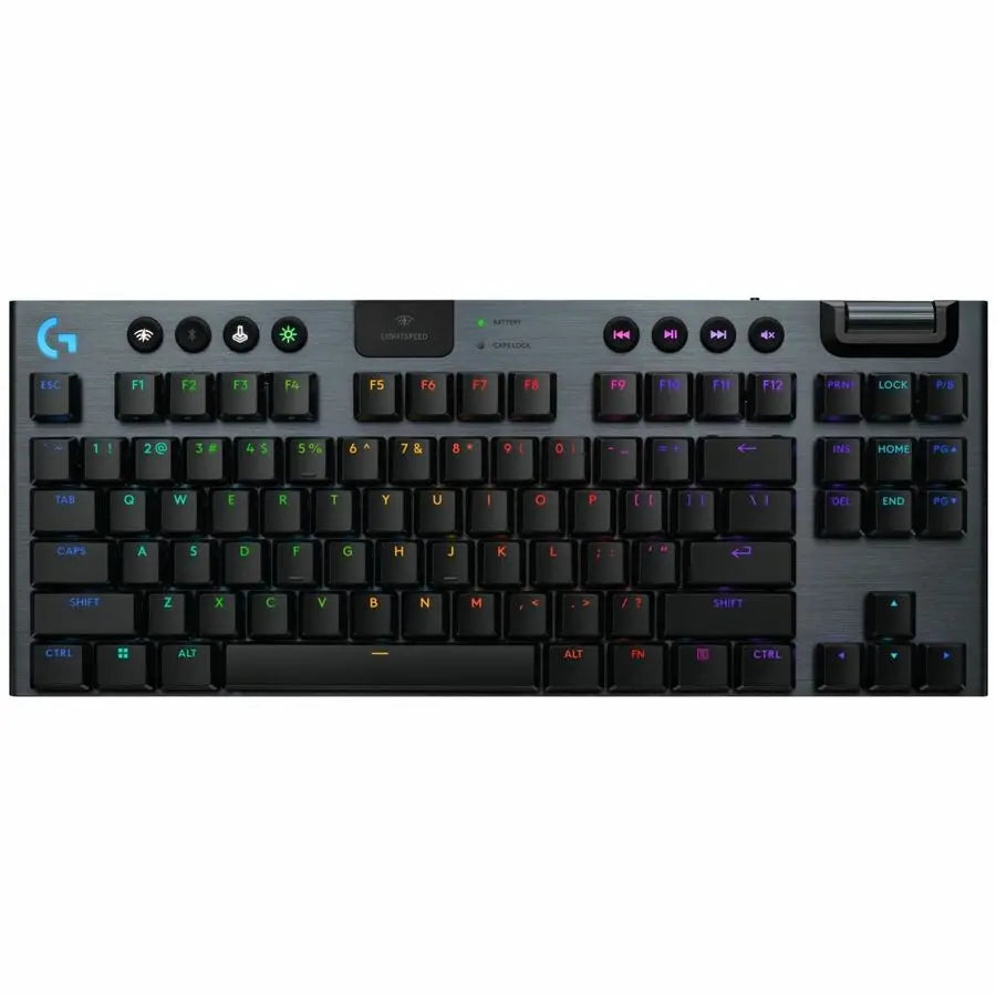 Logitech G915 X LIGHTSPEED TKL Low-Profile Wireless Gaming Keyboard, Double-Shot PBT Keycaps, Fully Programmable Keys, RGB Backlighting, Sleek Aluminum Finishing, GL Brown Tactile - PC/Mac