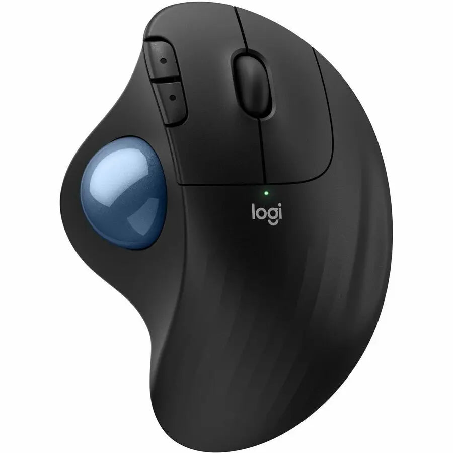 Logitech ERGO M575S Wireless Trackball Mouse, Wireless Ergonomic Mouse, Comfortable Thumb Control, Precise Tracking (Black+Blue Ball)