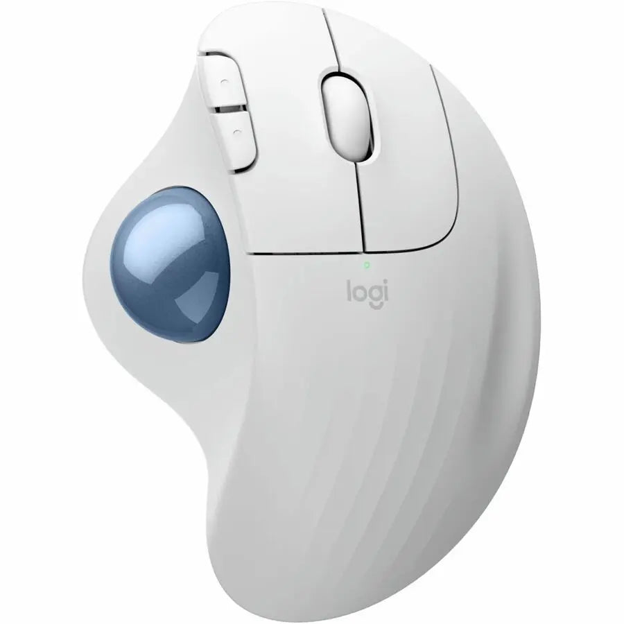 Logitech ERGO M575S Wireless Trackball Mouse, Wireless Ergonomic Mouse, Comfortable Thumb Control, Precise Tracking (Off-white+Blue Ball)