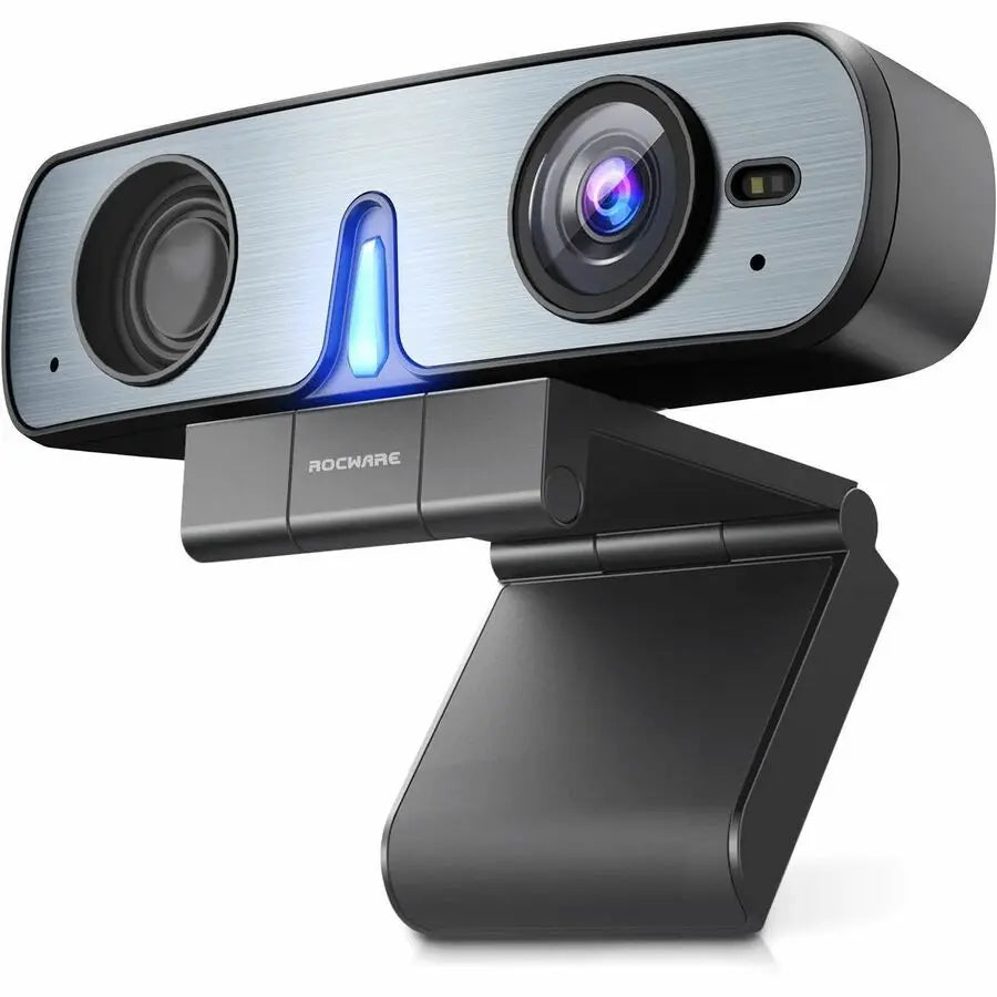 ROCWARE RC08 All-in-One 1080p Webcam with Speaker and Microphone for Clear Video Meetings