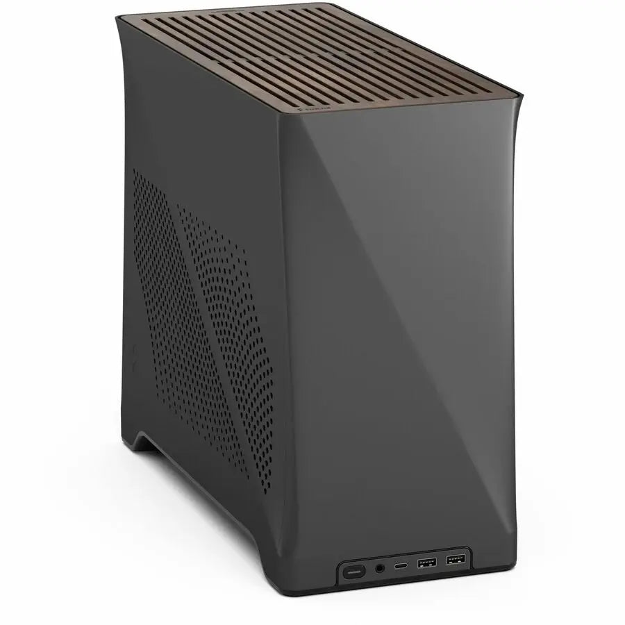Fractal Design Era 2 Gaming Computer Case - Charcoal Gray with Anodized Aluminum Finish and Walnut Top Panel