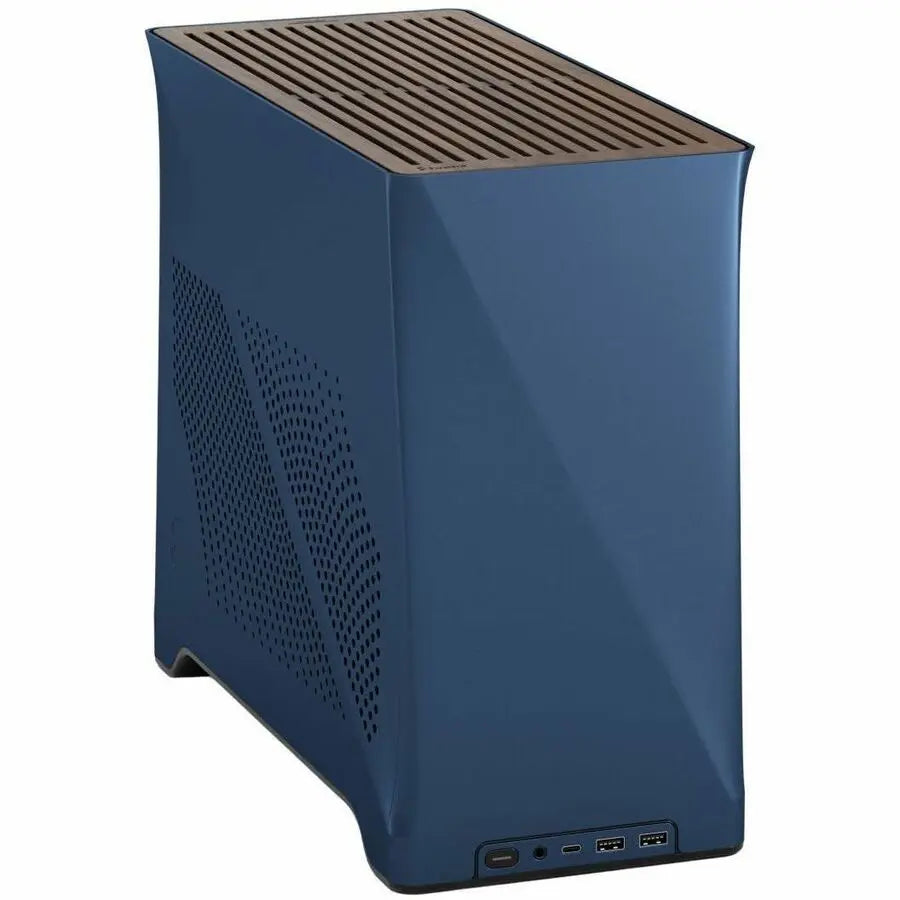 Fractal Design Era 2 Gaming Computer Case - Midnight Blue with Anodized Aluminum and Walnut Top Panel