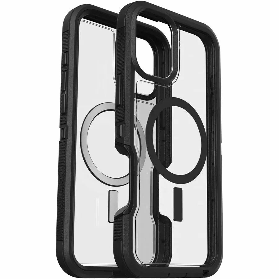 OtterBox Defender Series XT Clear Case for iPhone 16 Plus – Dark Side (Black/Transparent)
