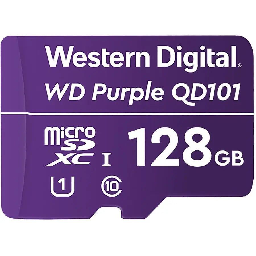 Western Digital Purple SC QD101 128GB MicroSDXC Card for 24/7 Security Surveillance