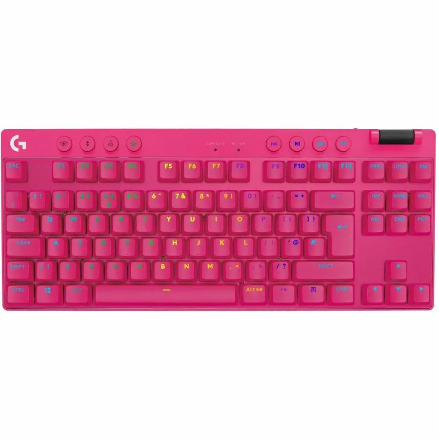 Logitech G PRO X TKL RAPID Tenkeyless Wired Gaming Keyboard With Magnetic Analog Switches, Rapid Trigger Mode, Adjustable Actuation, and Customizable RGB Lighting, Magenta