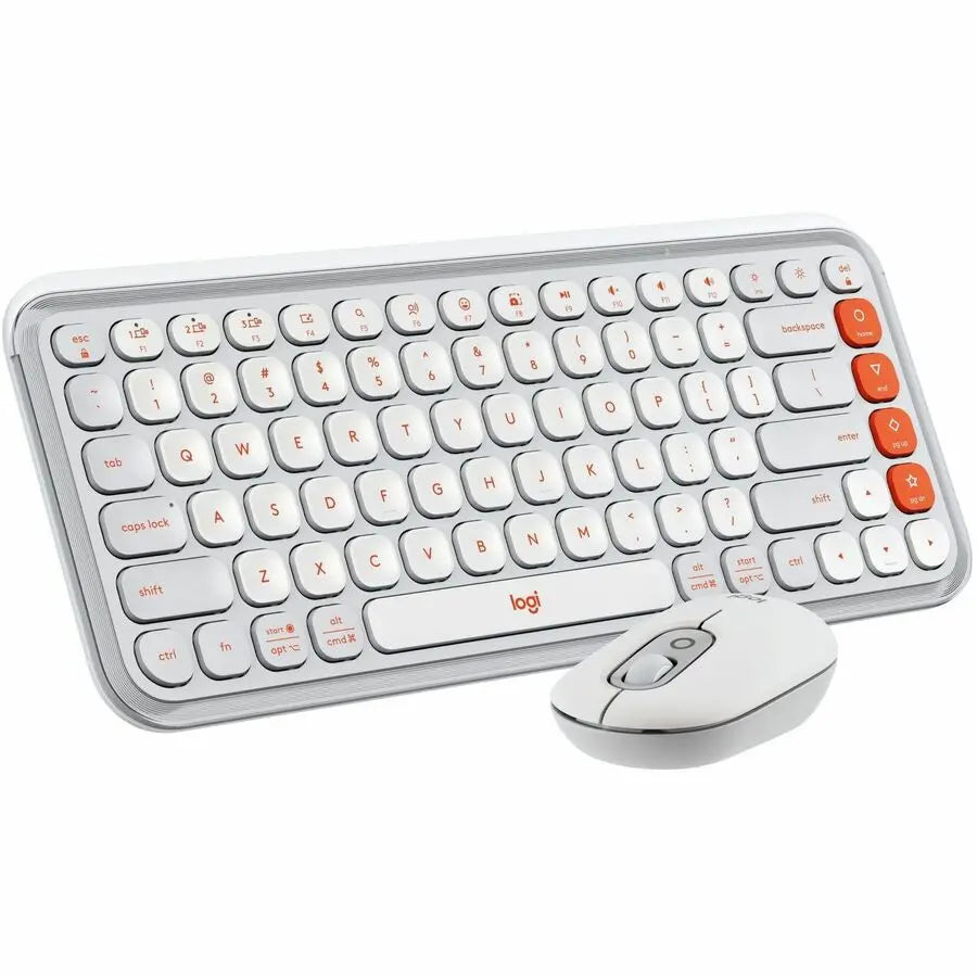 Logitech POP Icon Combo Bluetooth Keyboard and Mouse Set – Compact, Quiet, Customizable, Orange